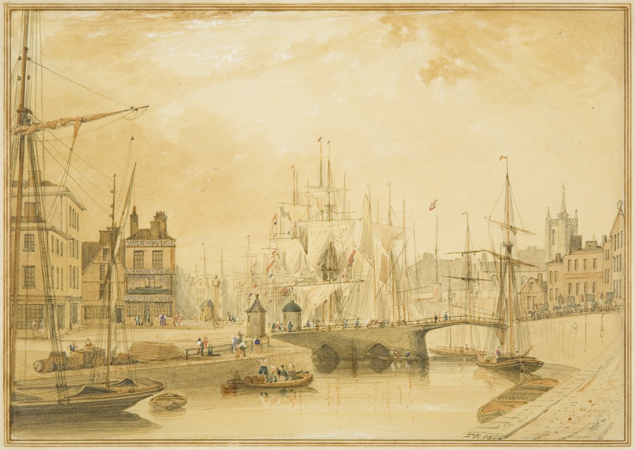 View of the Drawbridge and part of the Frome by Thomas Leeson the Elder Rowbotham