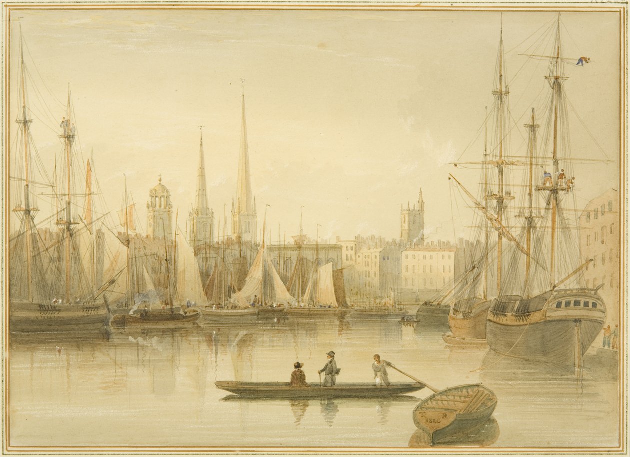 View of the Floating Harbour from Redcliffe Back Ferry by Thomas Leeson the Elder Rowbotham