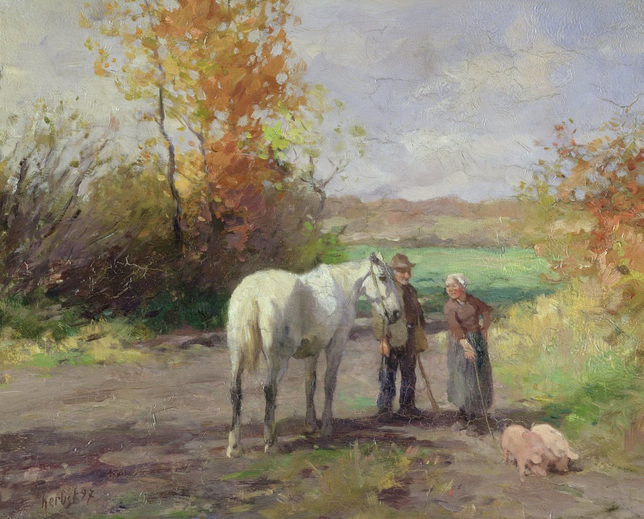 Encounter on the Way to the Field, 1897 by Thomas Ludwig Herbst