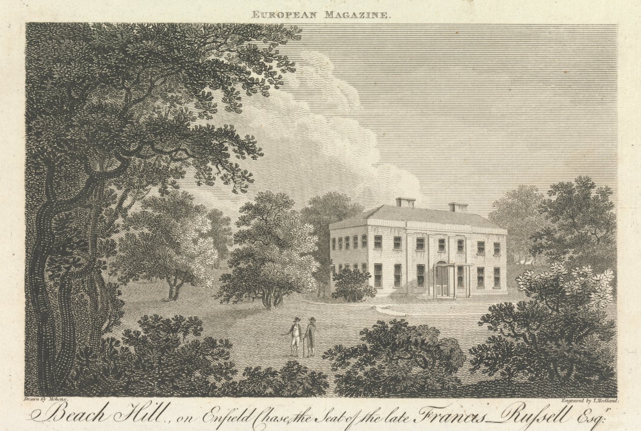 Beach Hill, on Enfield Chase, the Seat of the late Francis Russell, Esquire, Outer Suburb - North by Thomas Medland