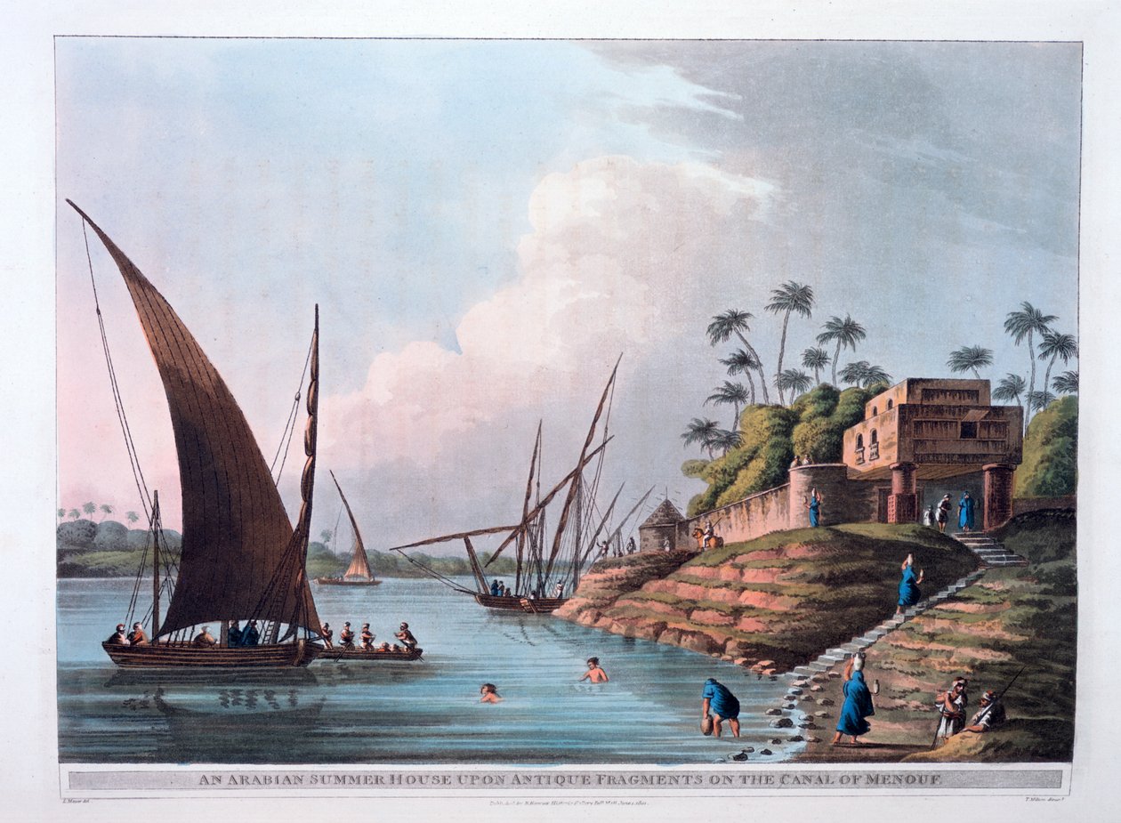 Arabian Summer House on the Canal of Menouf, Egypt, 1801 by Thomas Milton