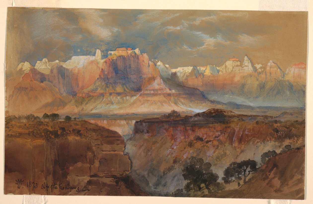 Cliffs of the Rio Virgin, South Utah, 1873 by Thomas Moran
