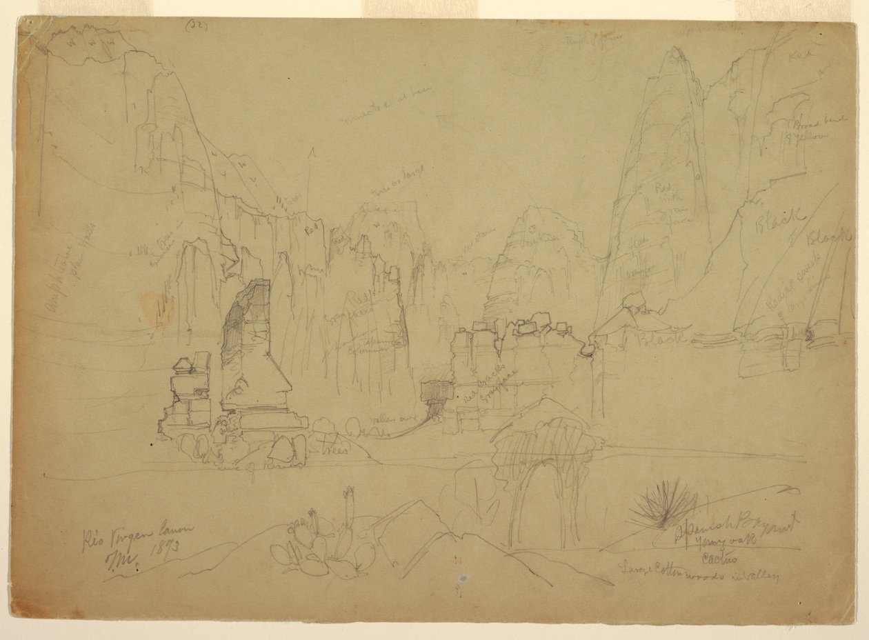 The Canyon of the Rio Virgin, South Utah, 1873 by Thomas Moran