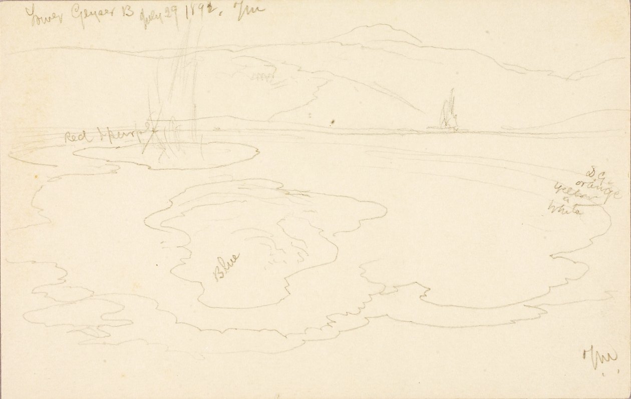 Lower Geyser Basin by Thomas Moran