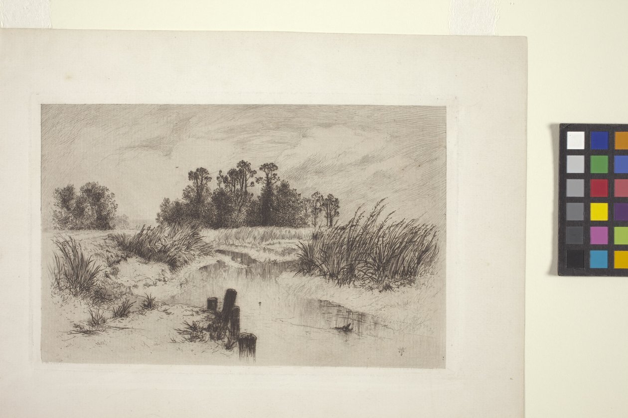 Marshy Landscape with Stream by Thomas Moran
