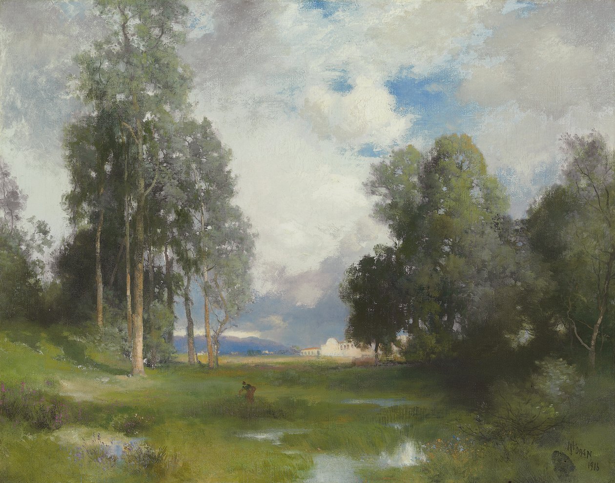 Santa Barbara Mission, 1916 by Thomas Moran