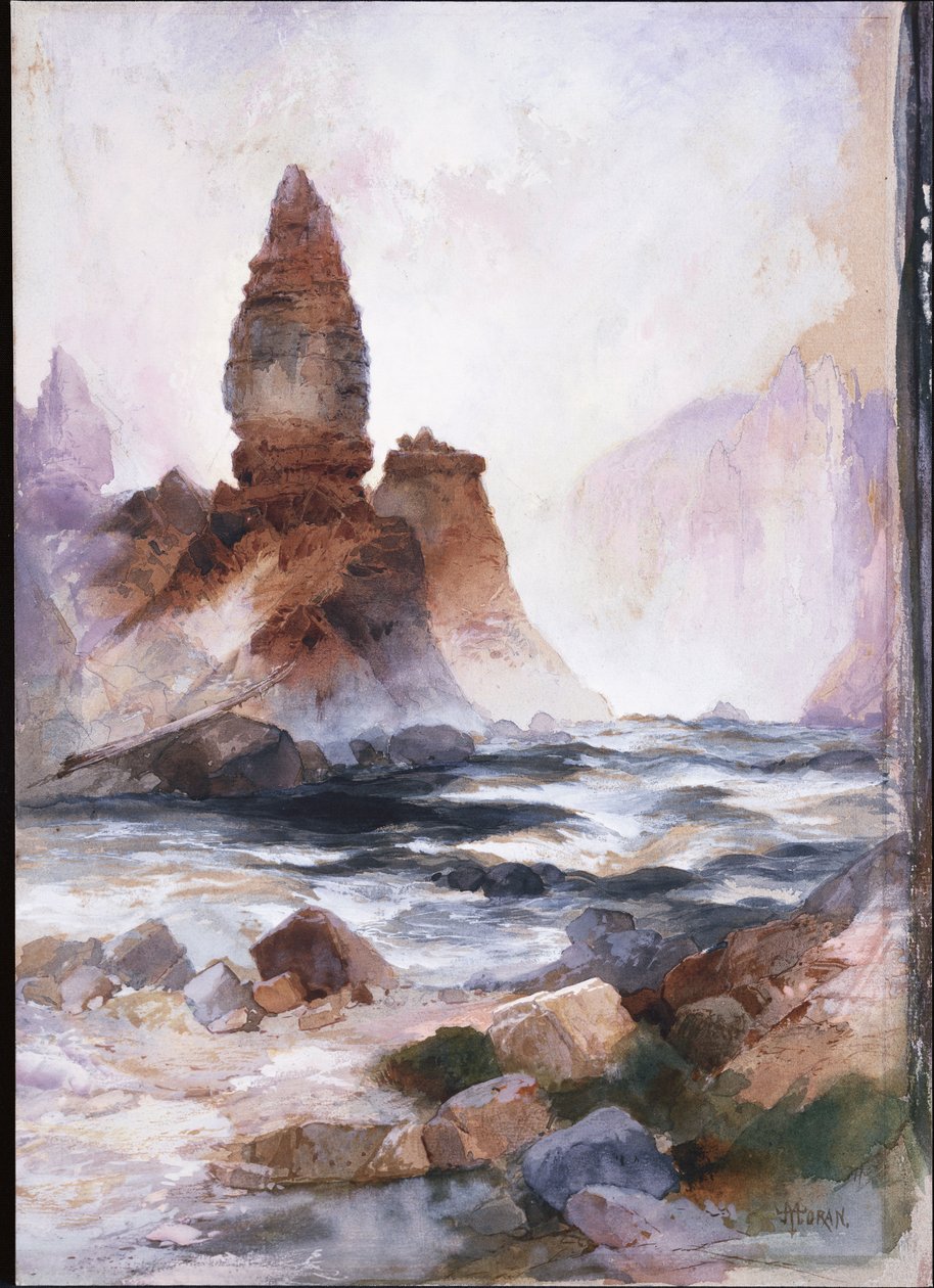 Tower Falls and Sulfur Rock, Yellowstone by Thomas Moran
