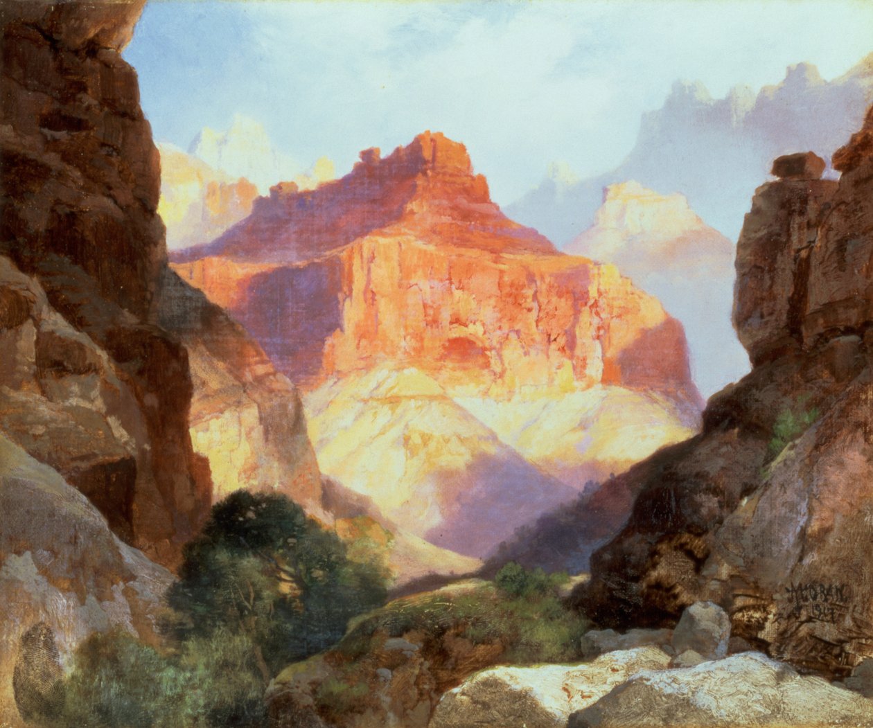 Under the Red Wall, Grand Canyon of Arizona by Thomas Moran