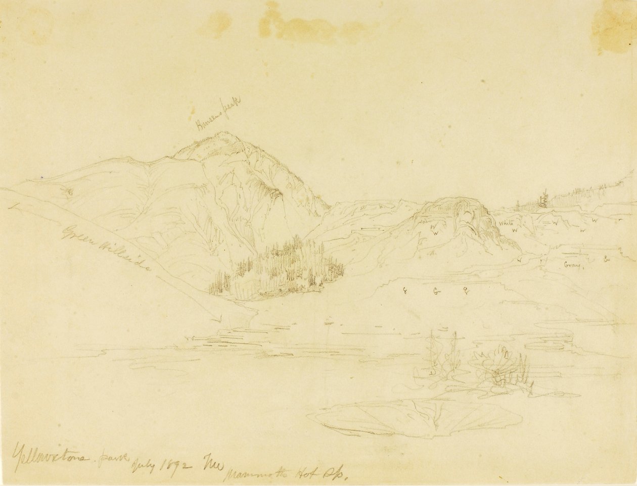 Yellowstone Park, Mammoth Hot Springs by Thomas Moran