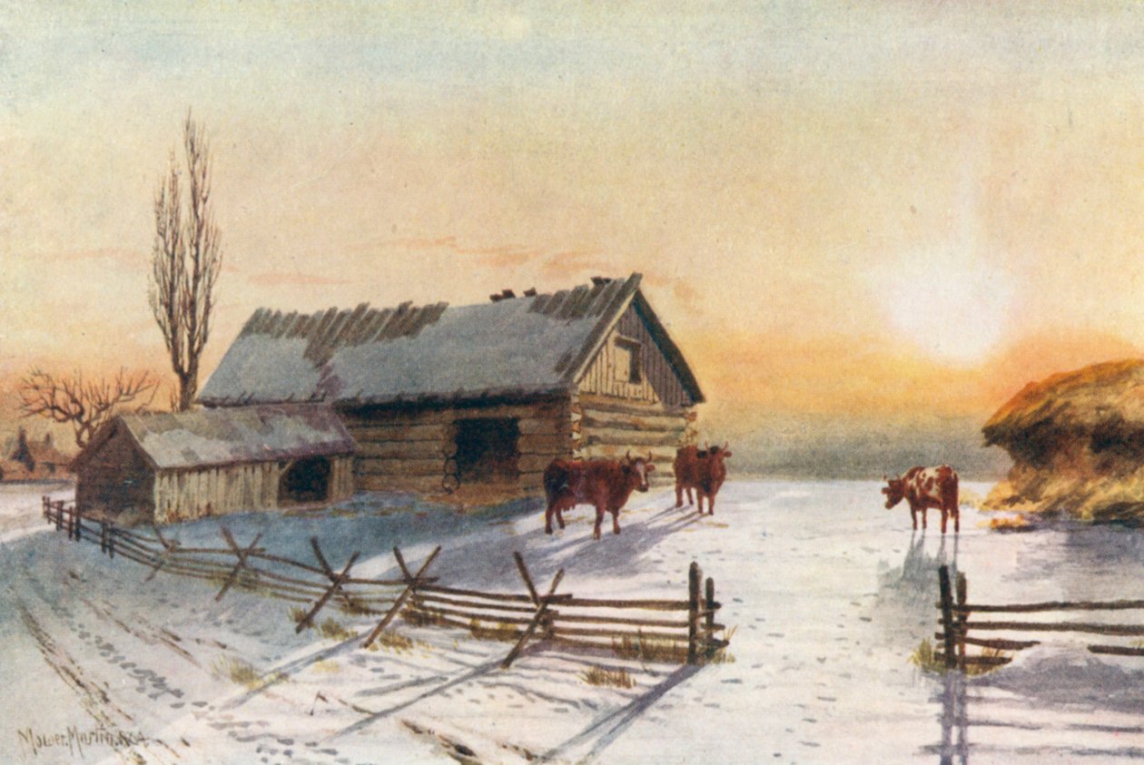Back Country Farmyard, Winter by Thomas Mower Martin