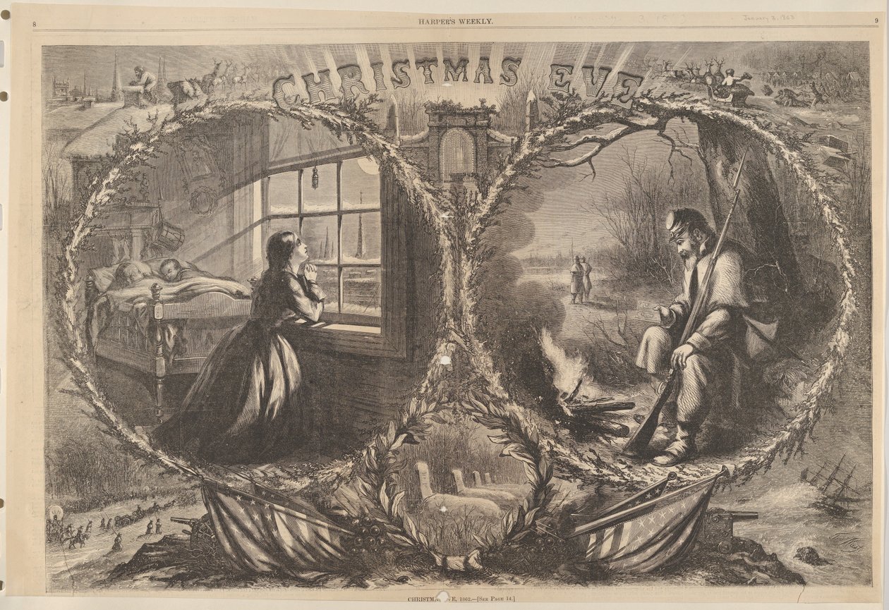 Christmas Eve, from Harpers Weekly by Thomas Nast