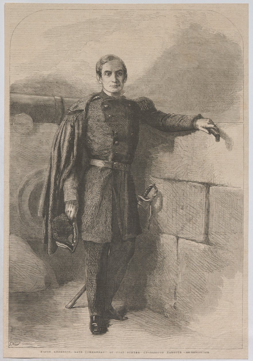 Major Anderson, Late Commandant of Fort Sumter Charleston Harbour by Thomas Nast