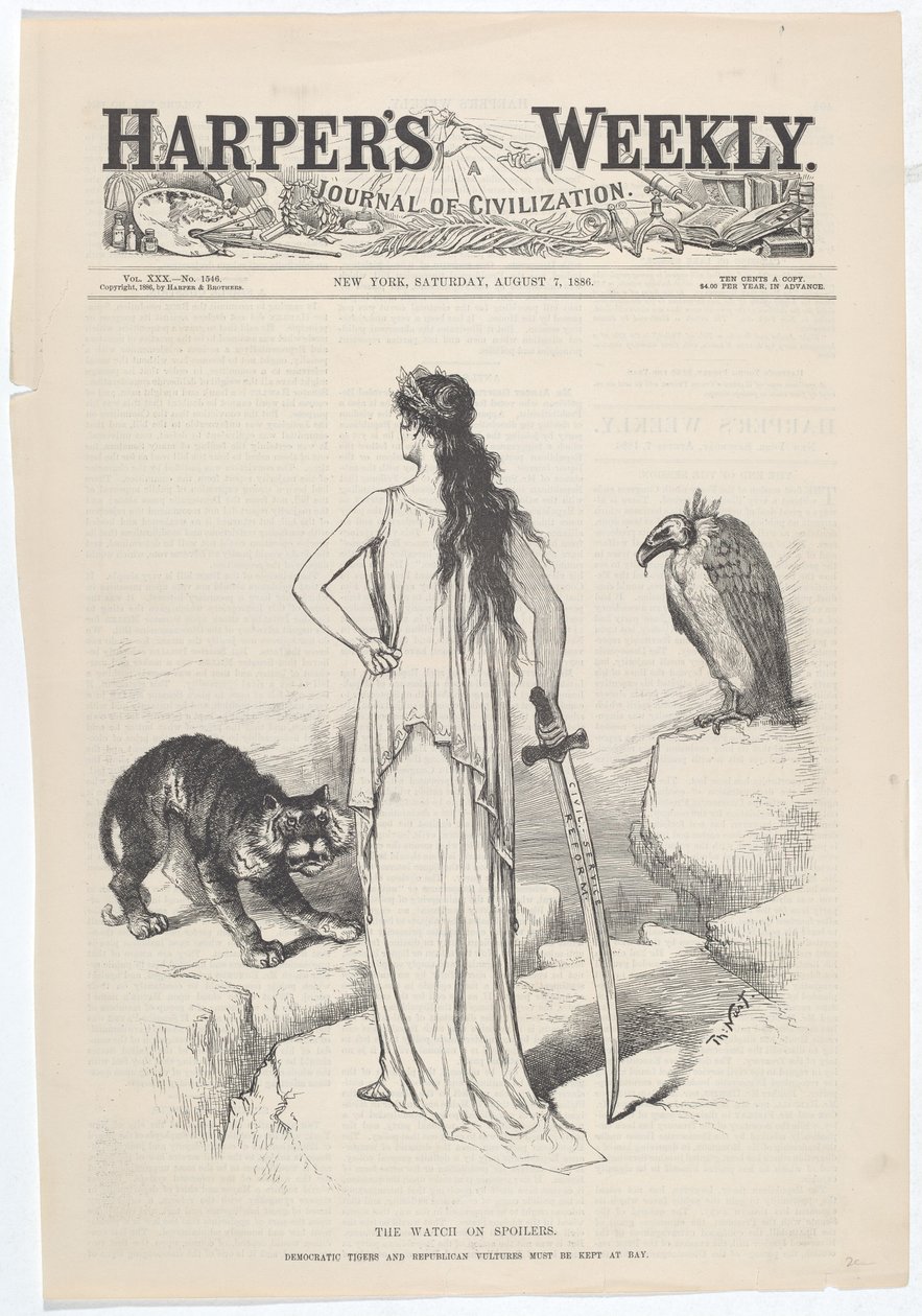 The Watch on Spoilers. The Democratic Tigers and Republican Vultures Must Be Kept at Bay. by Thomas Nast