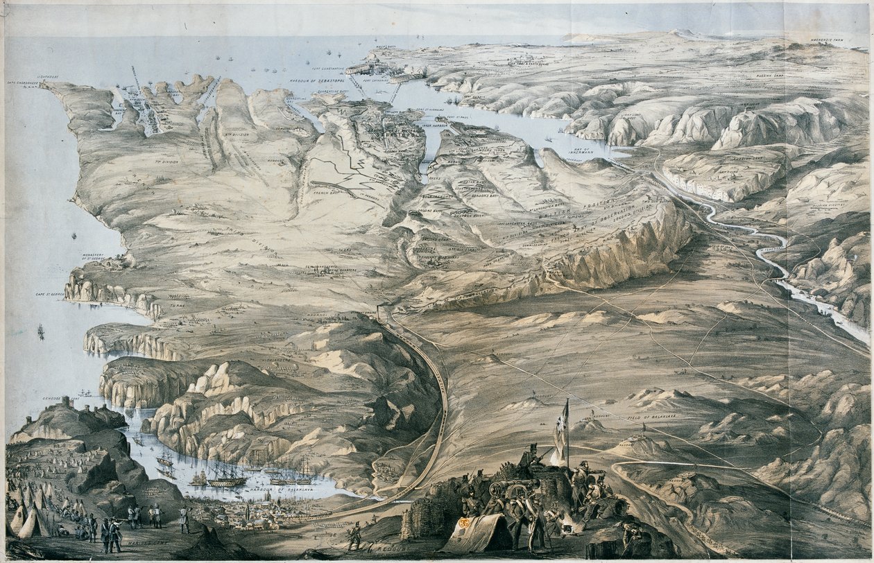 Panoramic View of the Entrenchment of Allied Armies of England and France before Sebastopol by Thomas Packer