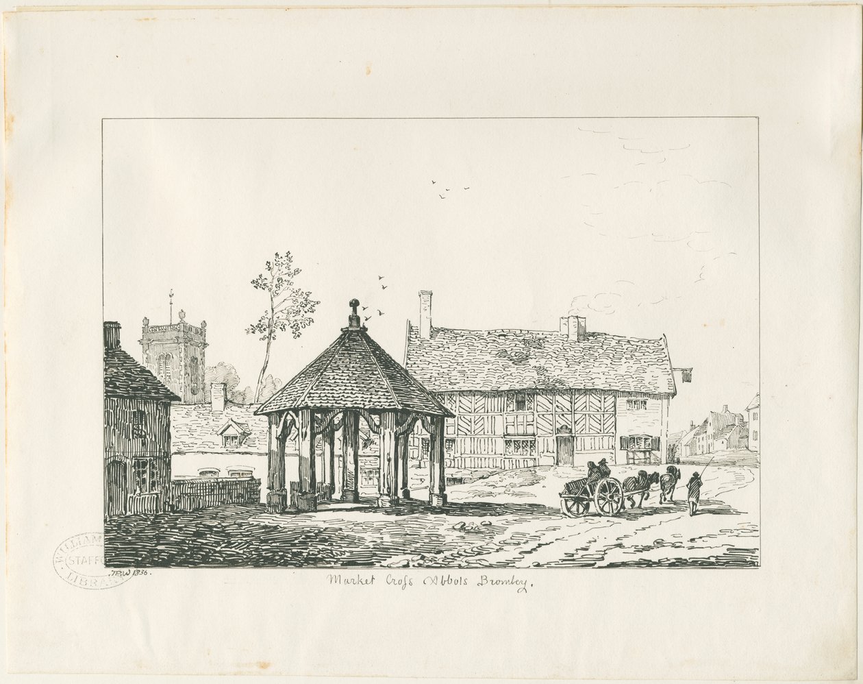 Abbots Bromley - Tudor Market Cross and House by Thomas Peploe Wood