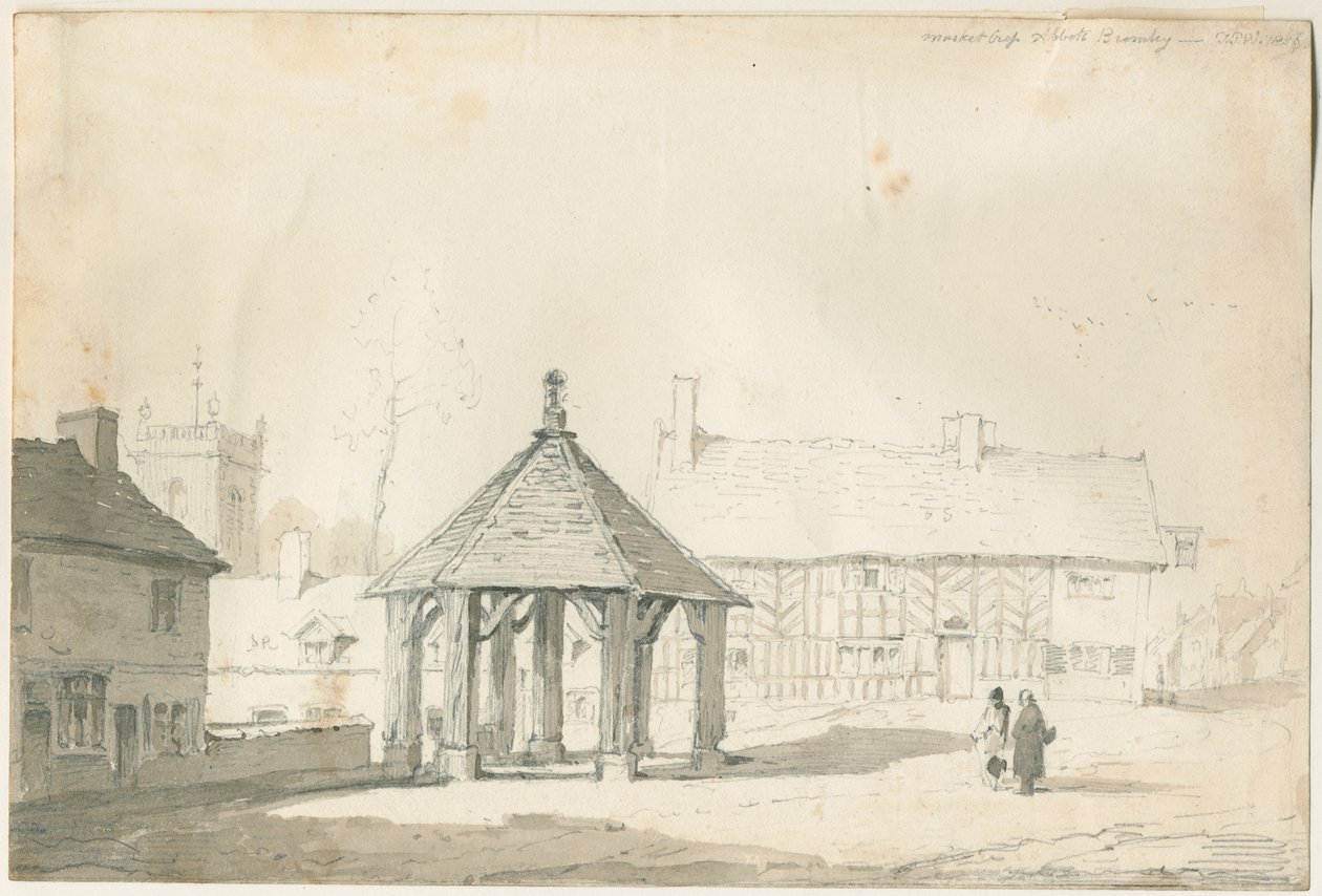 Abbots Bromley Tudor - Market Cross and House by Thomas Peploe Wood
