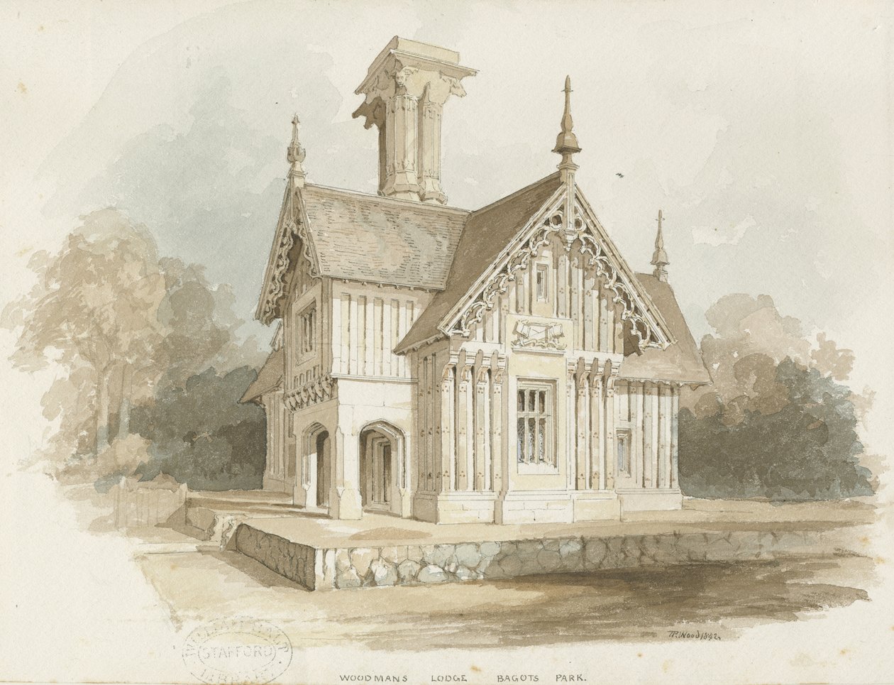 Blithfield - Lodge at Bagot Park by Thomas Peploe Wood