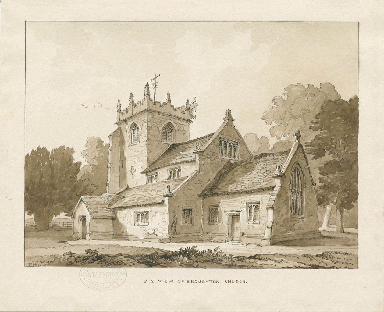 Broughton Church by Thomas Peploe Wood