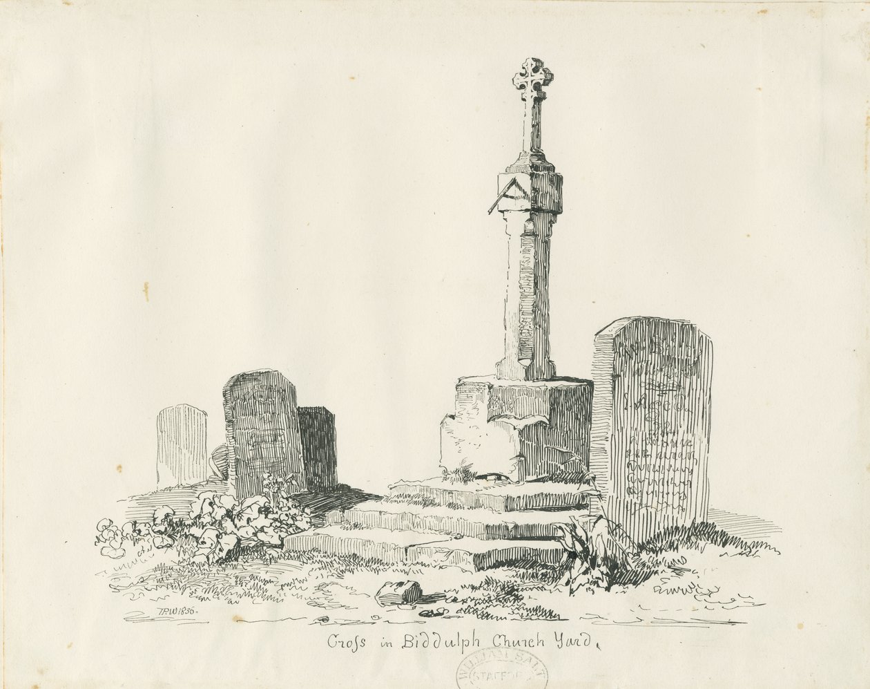 Cross in Biddulph Churchyard by Thomas Peploe Wood