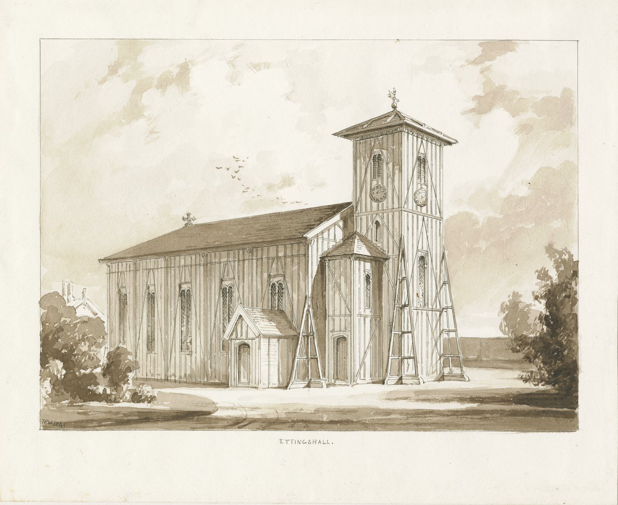 Ettingshall Church by Thomas Peploe Wood