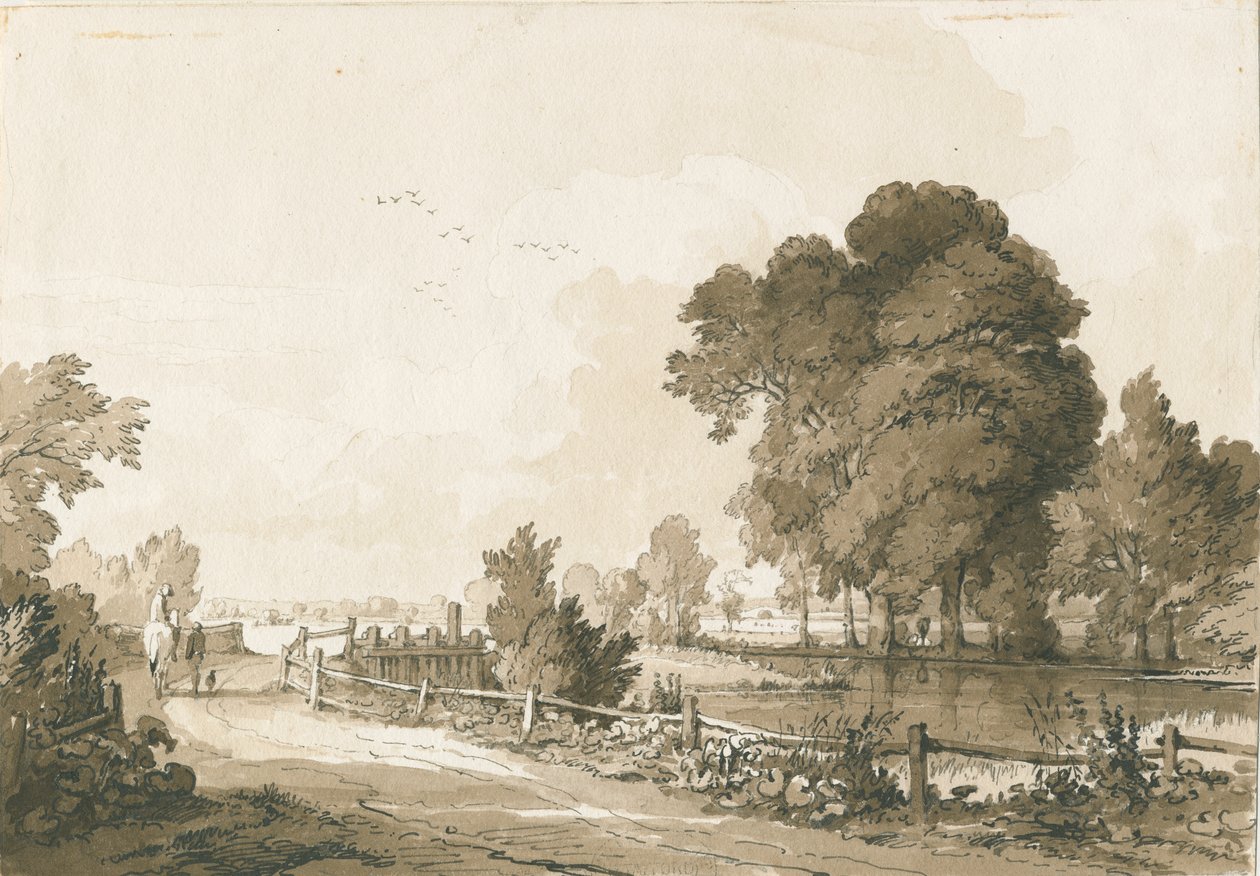 Floodgates on the River Trent, Great Haywood by Thomas Peploe Wood