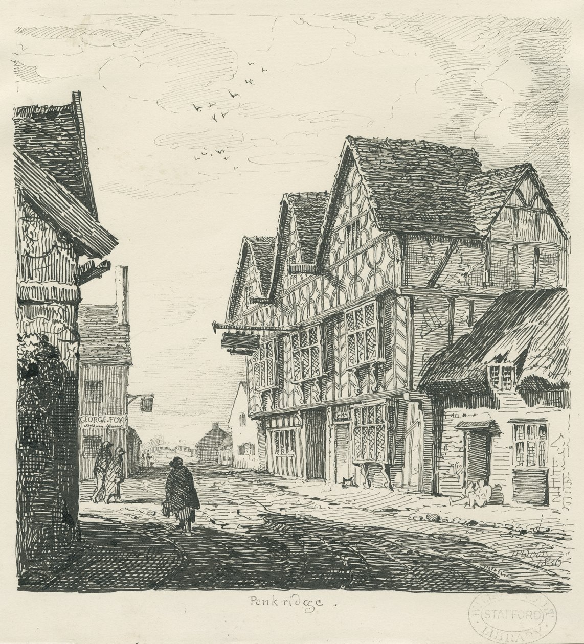 Penkridge Town - Old House by Thomas Peploe Wood