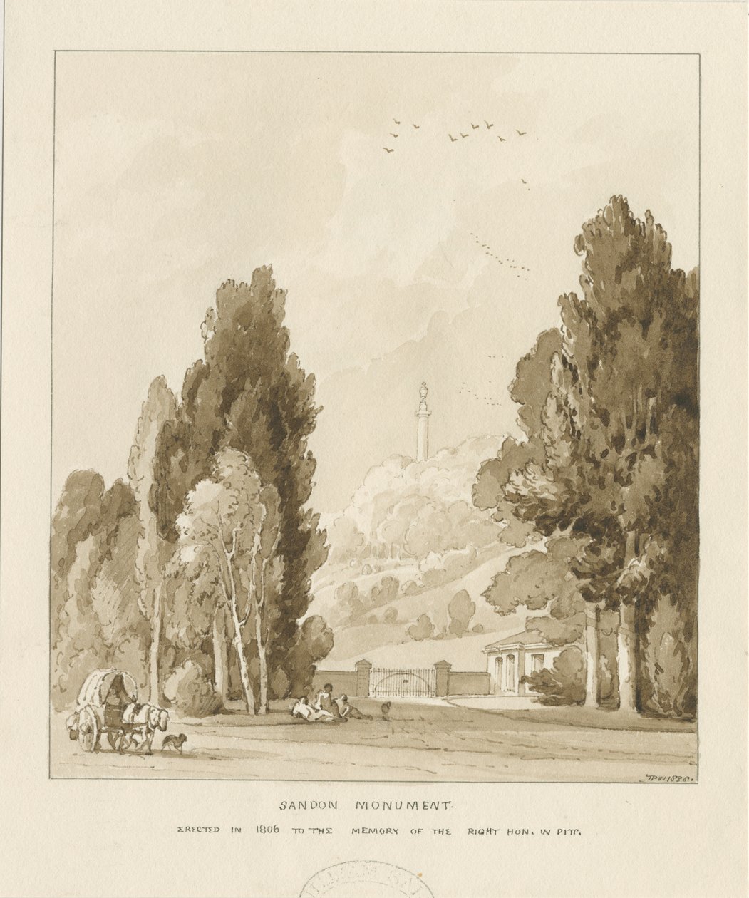 Sandon - Monument to William Pitt by Thomas Peploe Wood