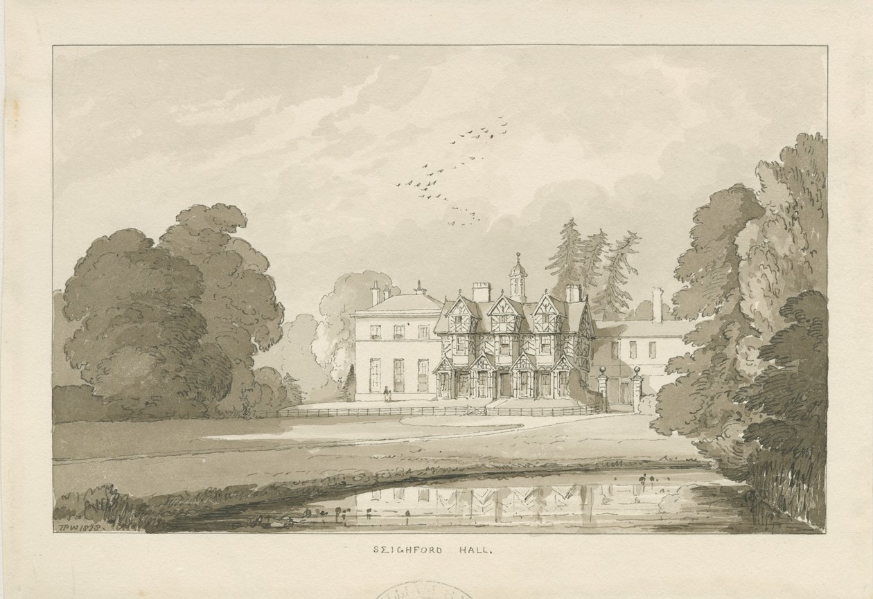 Seighford Hall by Thomas Peploe Wood