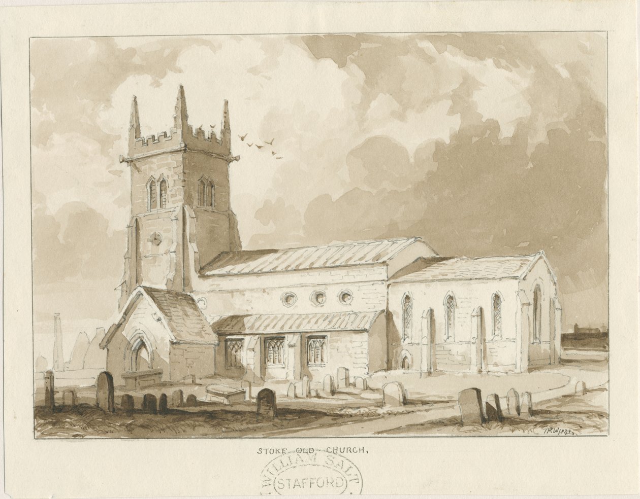 Stoke-upon-Trent Church [Old] by Thomas Peploe Wood