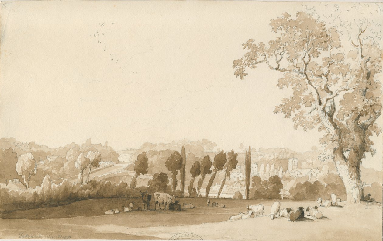 Tettenhall - Distant View from South East, 30 Aug 1837 by Thomas Peploe Wood