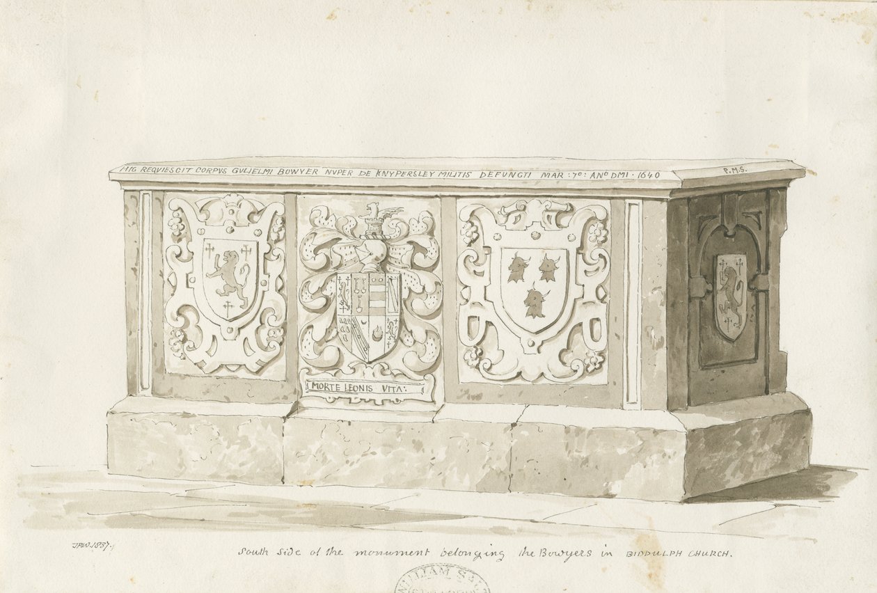 Tomb in Biddulph Church - William Bowyer by Thomas Peploe Wood