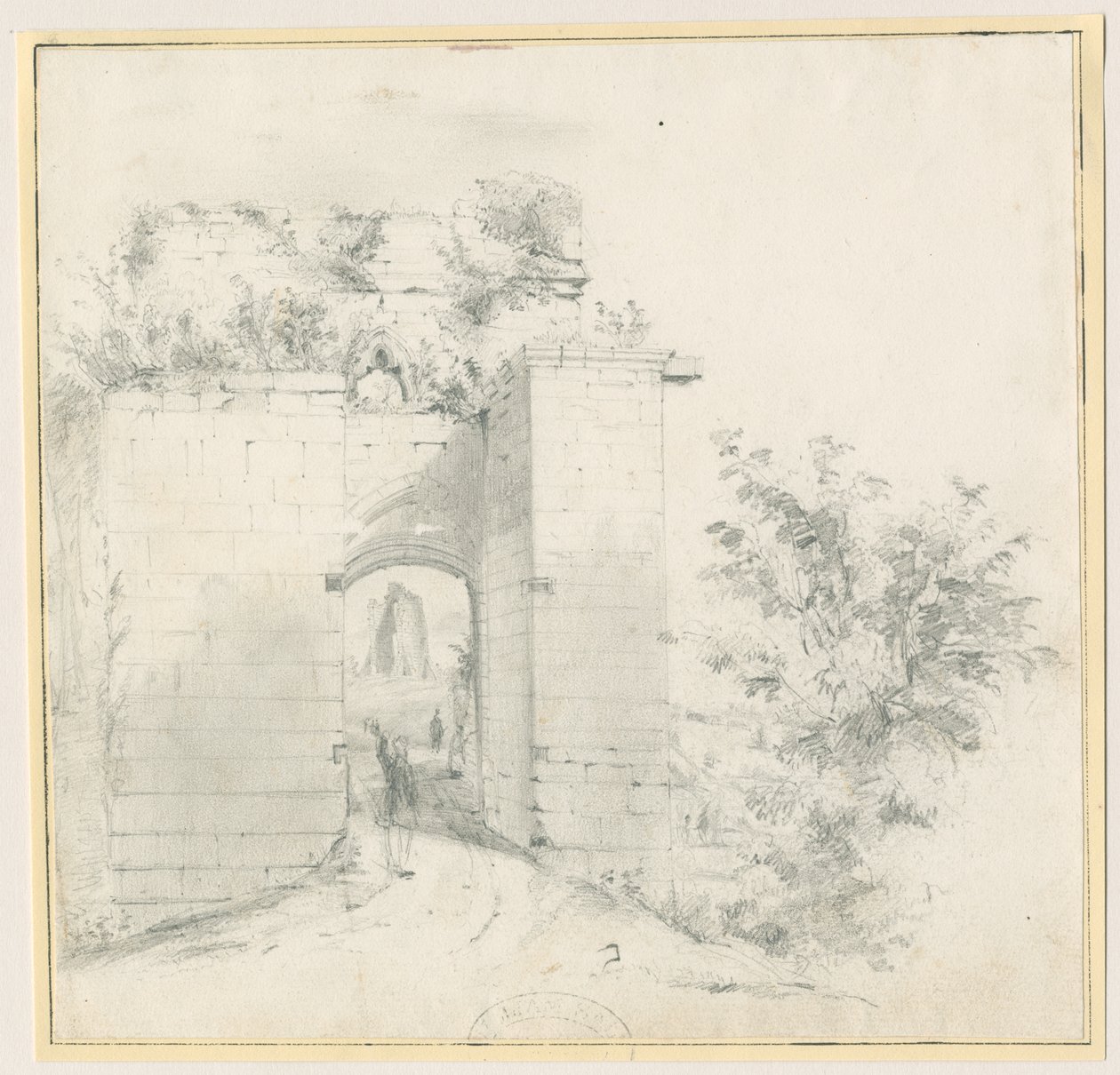 Tutbury Castle - Entrance Gateway by Thomas Peploe Wood