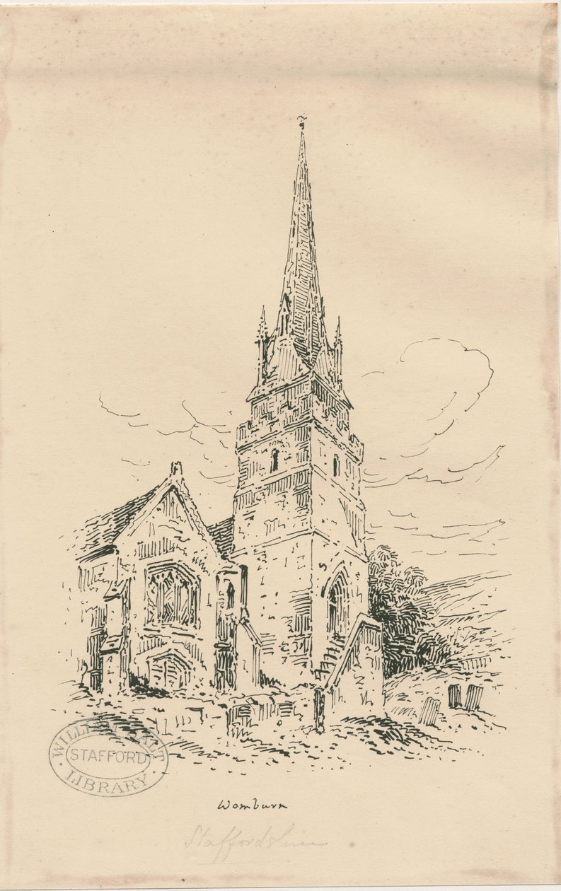 Wombourne Church by Thomas Peploe Wood