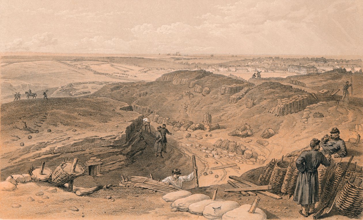Ditch of the Malakoff, Battery Gervais, and Rear of Redan, 1856 by Thomas Picken