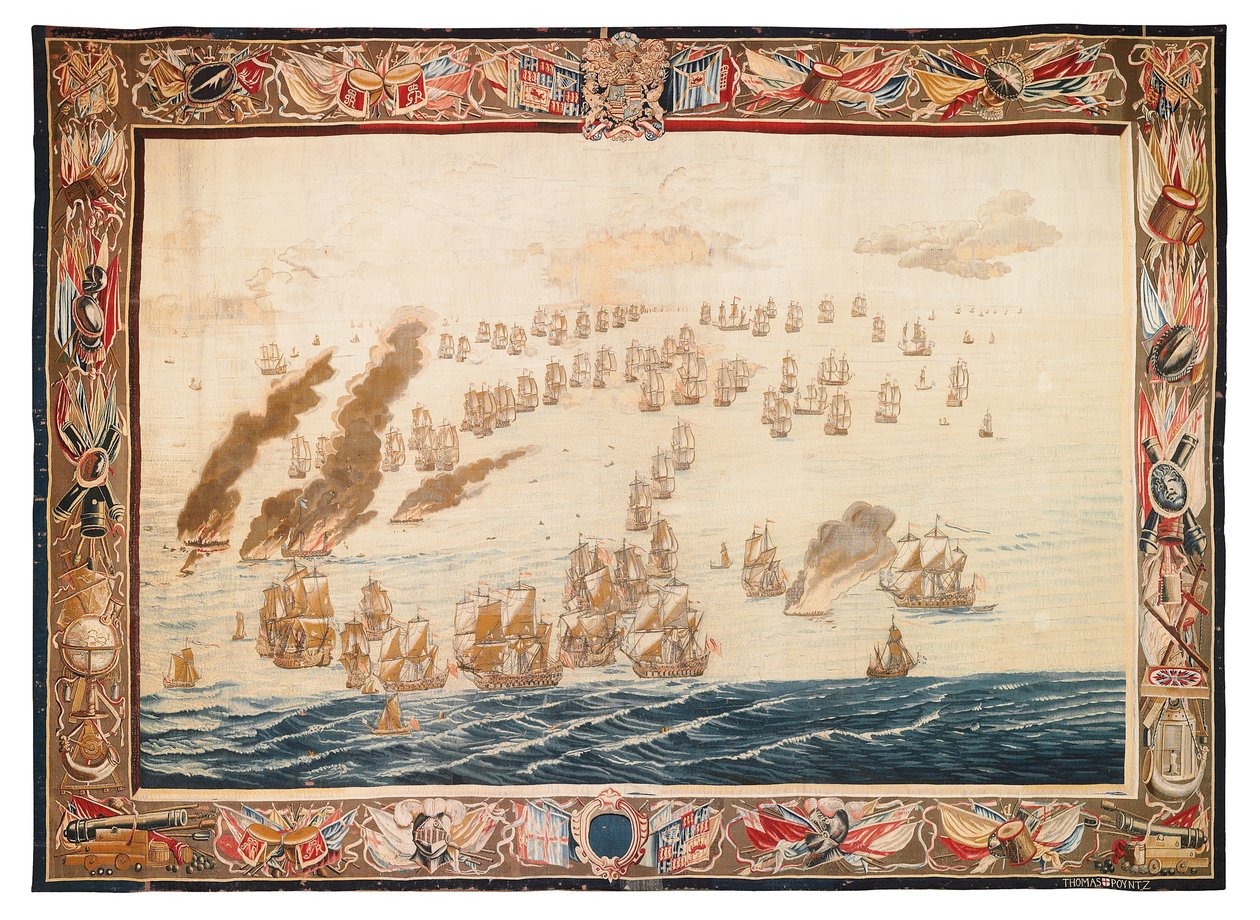 Historical Tapestry of the Battle at Solebay, Mortlake, Designs Attributed to William van de Velde, c.1688 by Thomas Poyntz