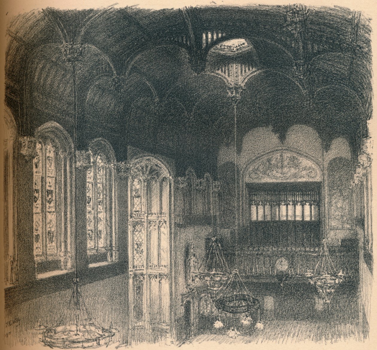 Interior of Crosby Hall by Thomas Robert Way