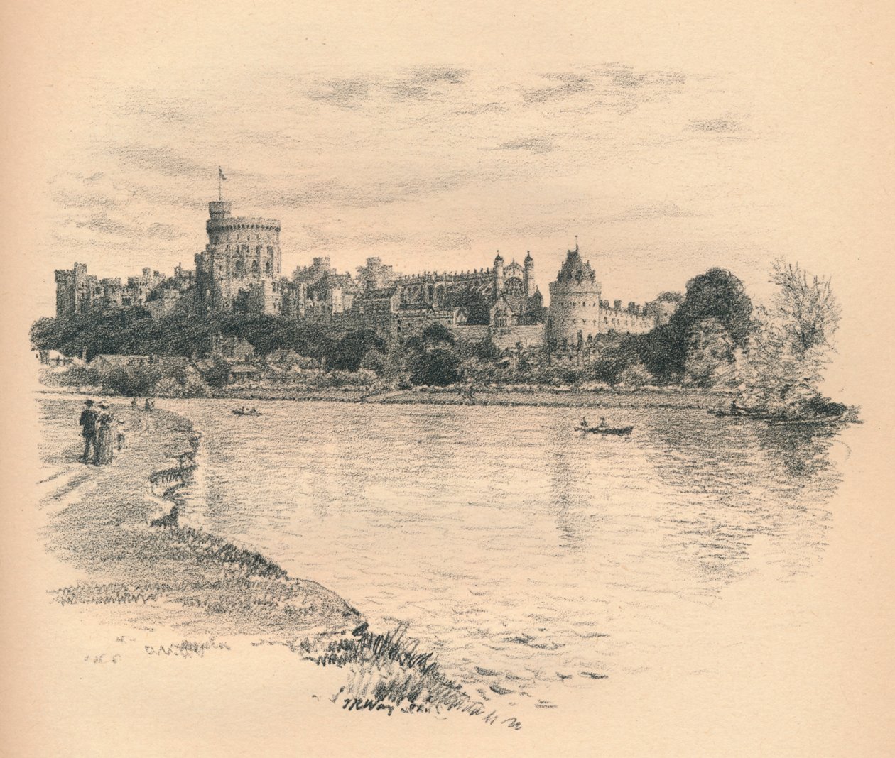 Windsor Castle From The River by Thomas Robert Way