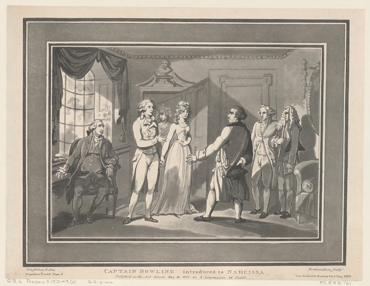 Captain Bowling introduced to Narcissa, May 12, 1800 by ThomasThomas Rowlandson, Joseph Constantine Stadler Thomas Rowlandson, Joseph Constantine Stadler
