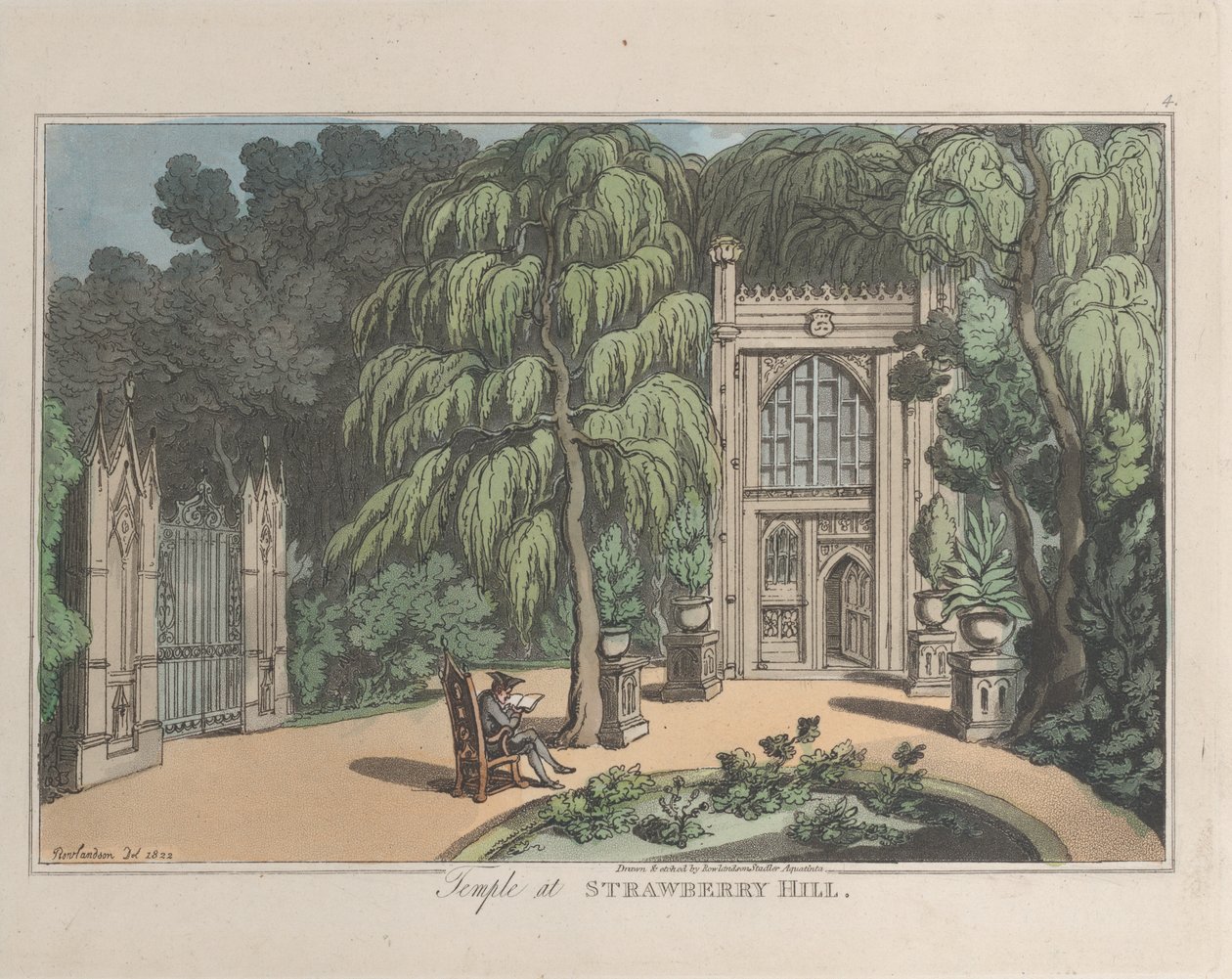 Temple at Strawberry Hill, from Sketches from Nature, 1822 by ThomasThomas Rowlandson, Joseph Constantine Stadler Thomas Rowlandson, Joseph Constantine Stadler