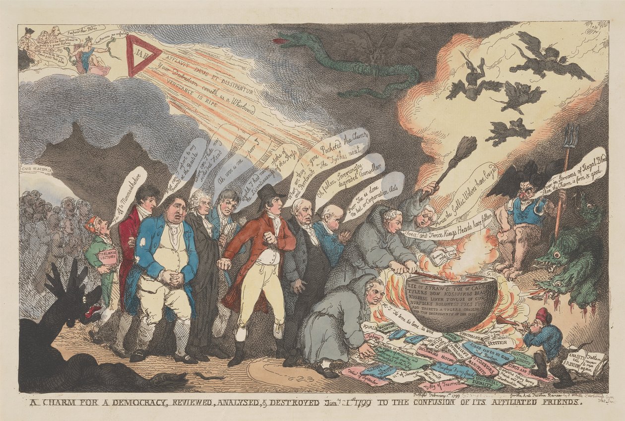 A Charm for a Democracy, Reviewed, Analysed and Destroyed January 11th, 1799 to the Confusion of its Affiliated Friends by Thomas Rowlandson