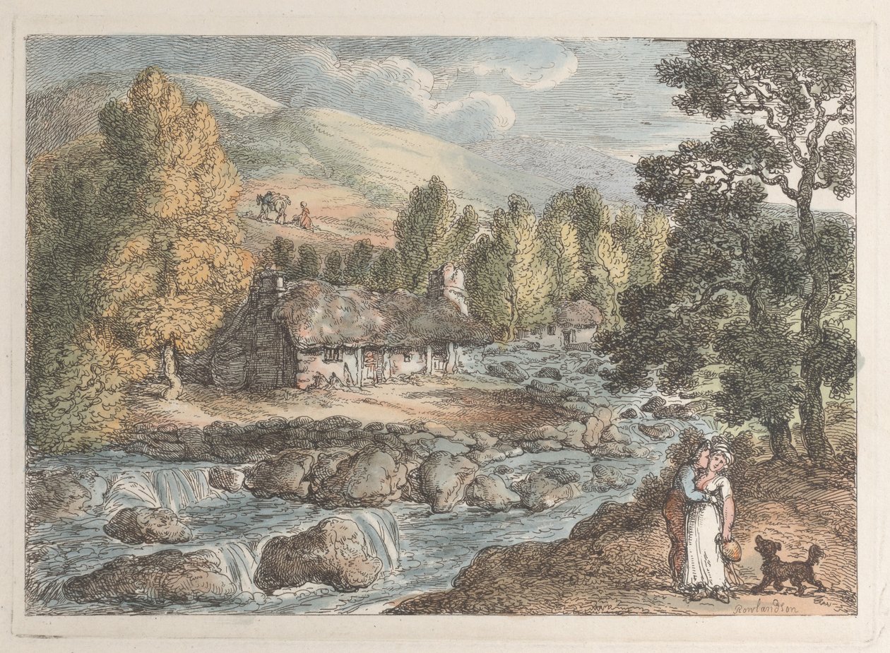 A Cornish Waterfall, from Views in Cornwall by Thomas Rowlandson