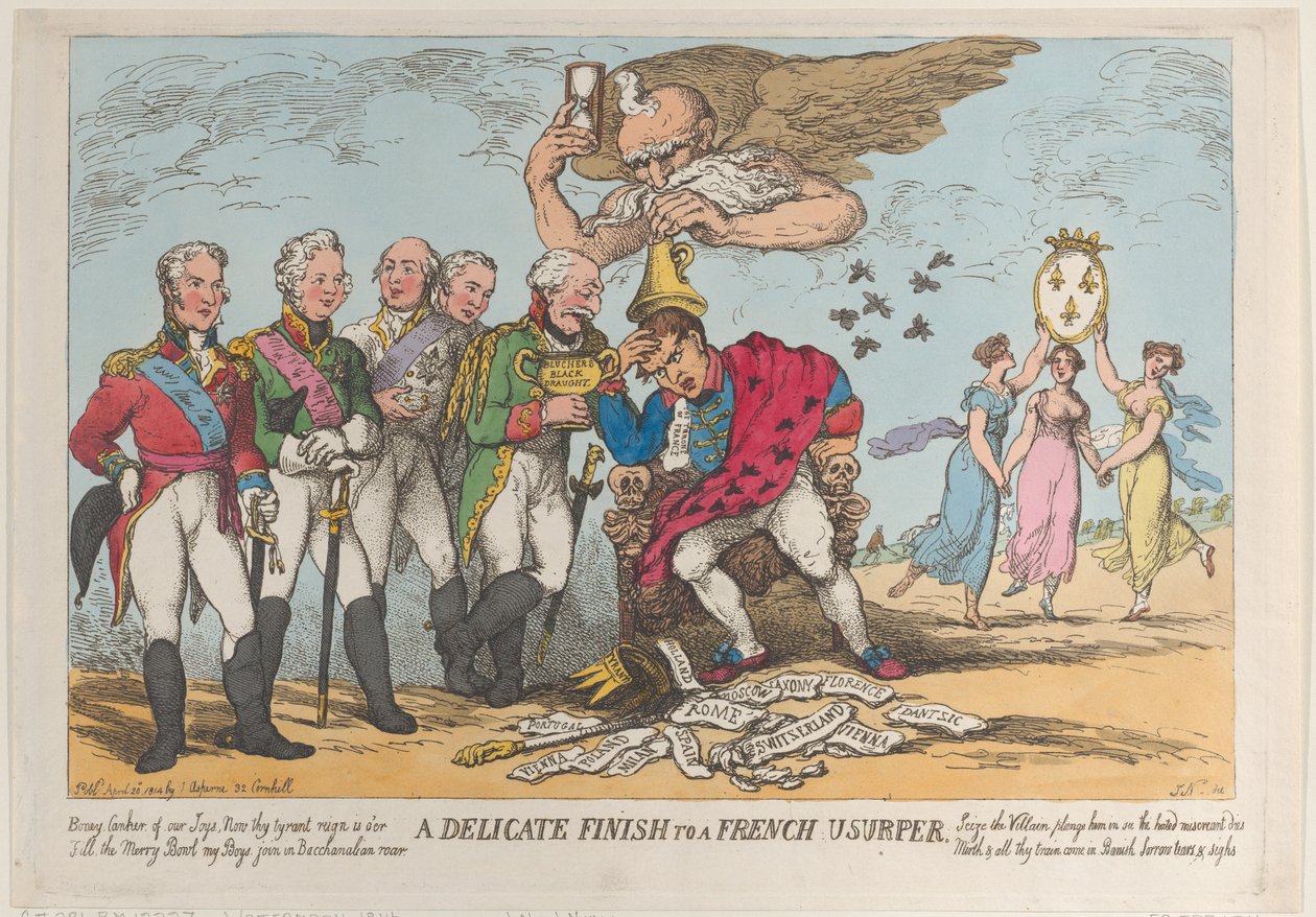 A Delicate Finish to a French Usurper, April 20, 1814 by Thomas Rowlandson
