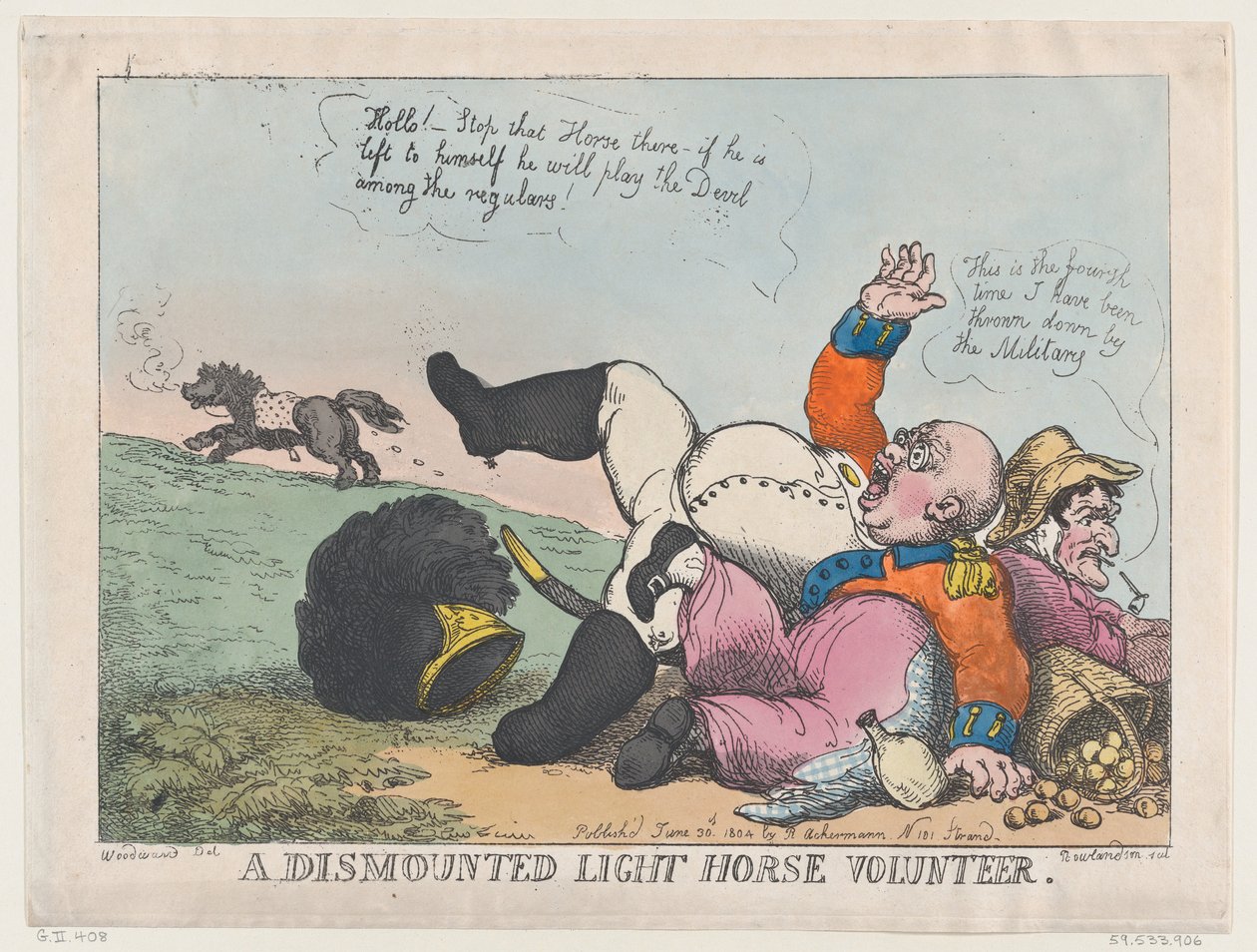 A Dismounted Light Horse Volunteer, June 30, 1804 by Thomas Rowlandson