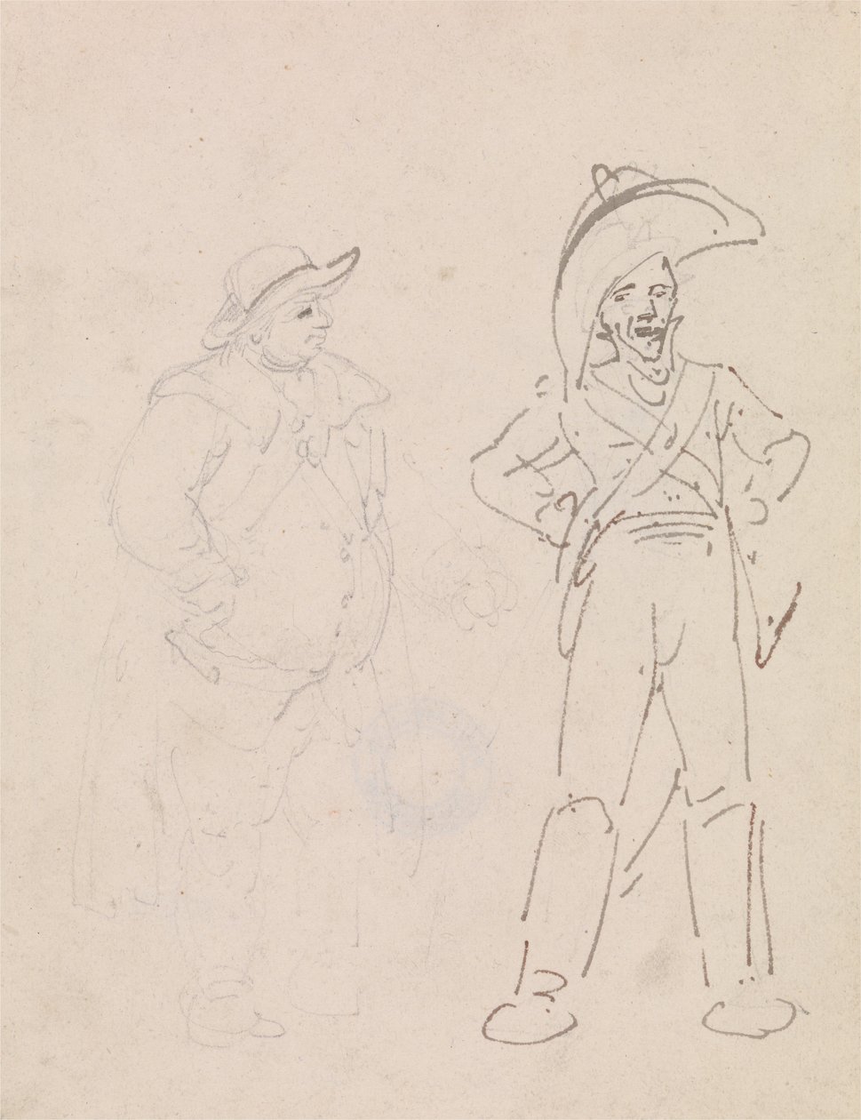 A Gendarme and Another Man by Thomas Rowlandson