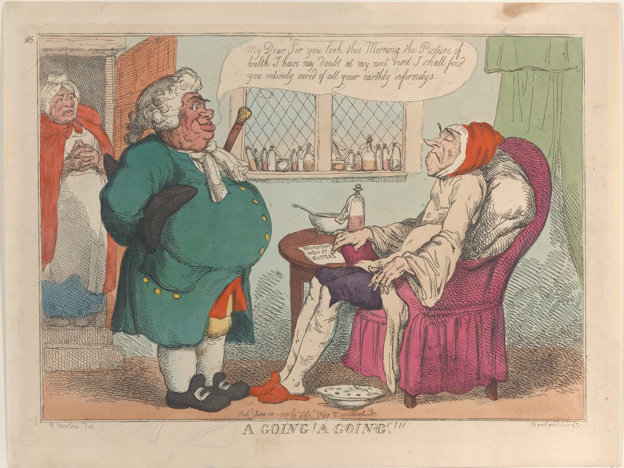 A Going! A Going!!!, June 10, 1809 by Thomas Rowlandson