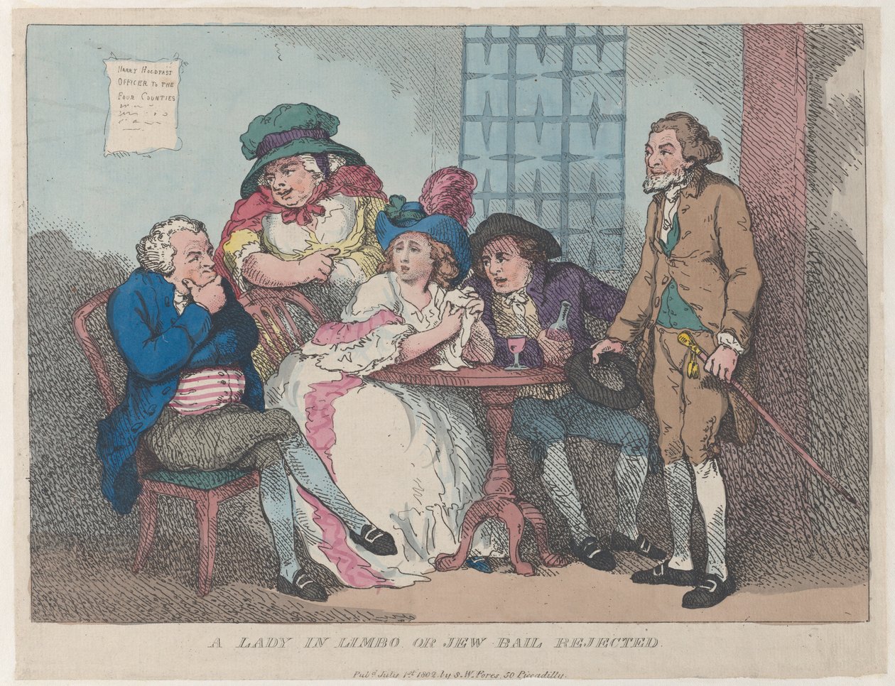 A Lady in Limbo, or Jew Bail Rejected, July 1, 1802 by Thomas Rowlandson