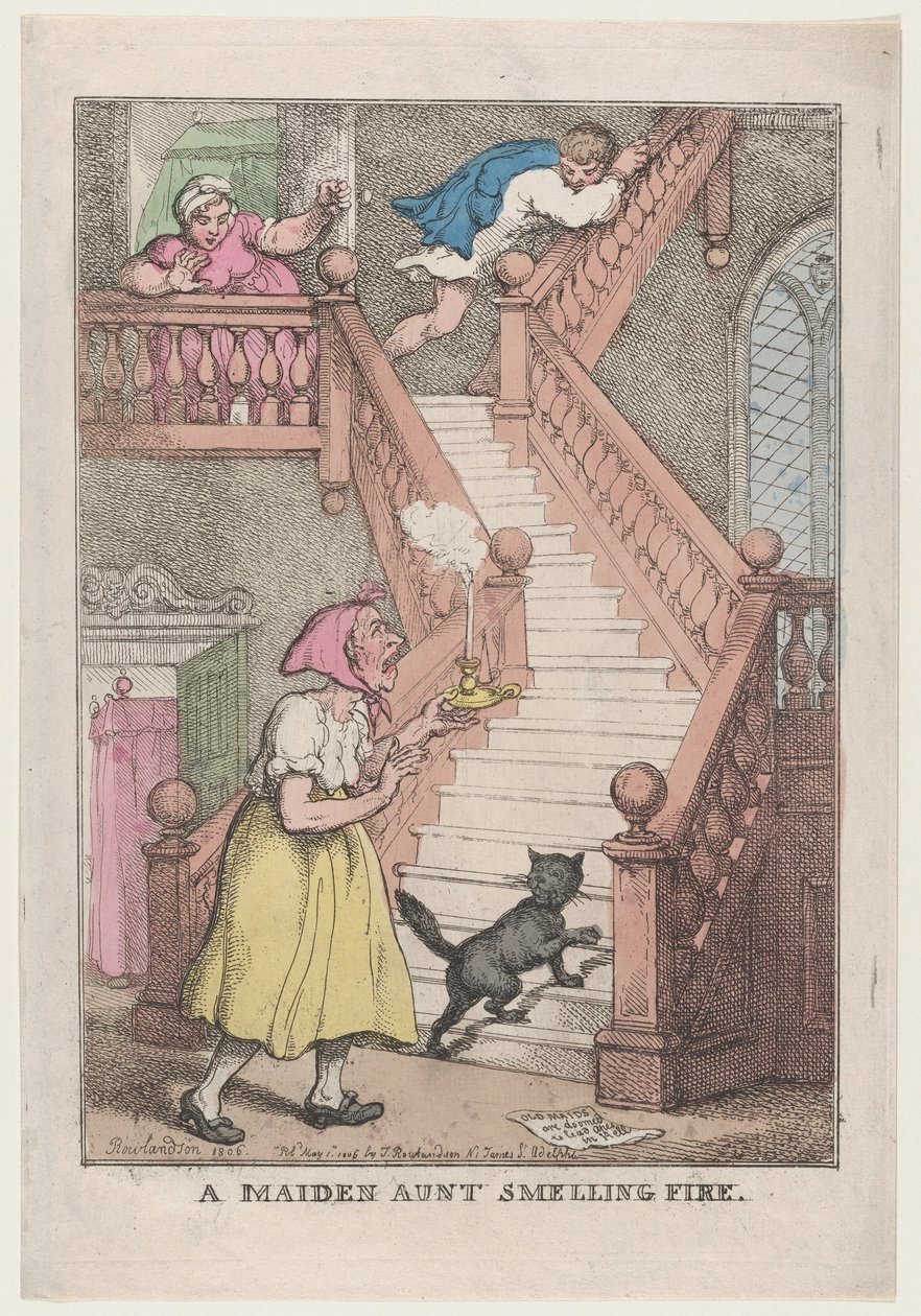 A Maiden Aunt Smelling Fire, May 4, 1806 by Thomas Rowlandson