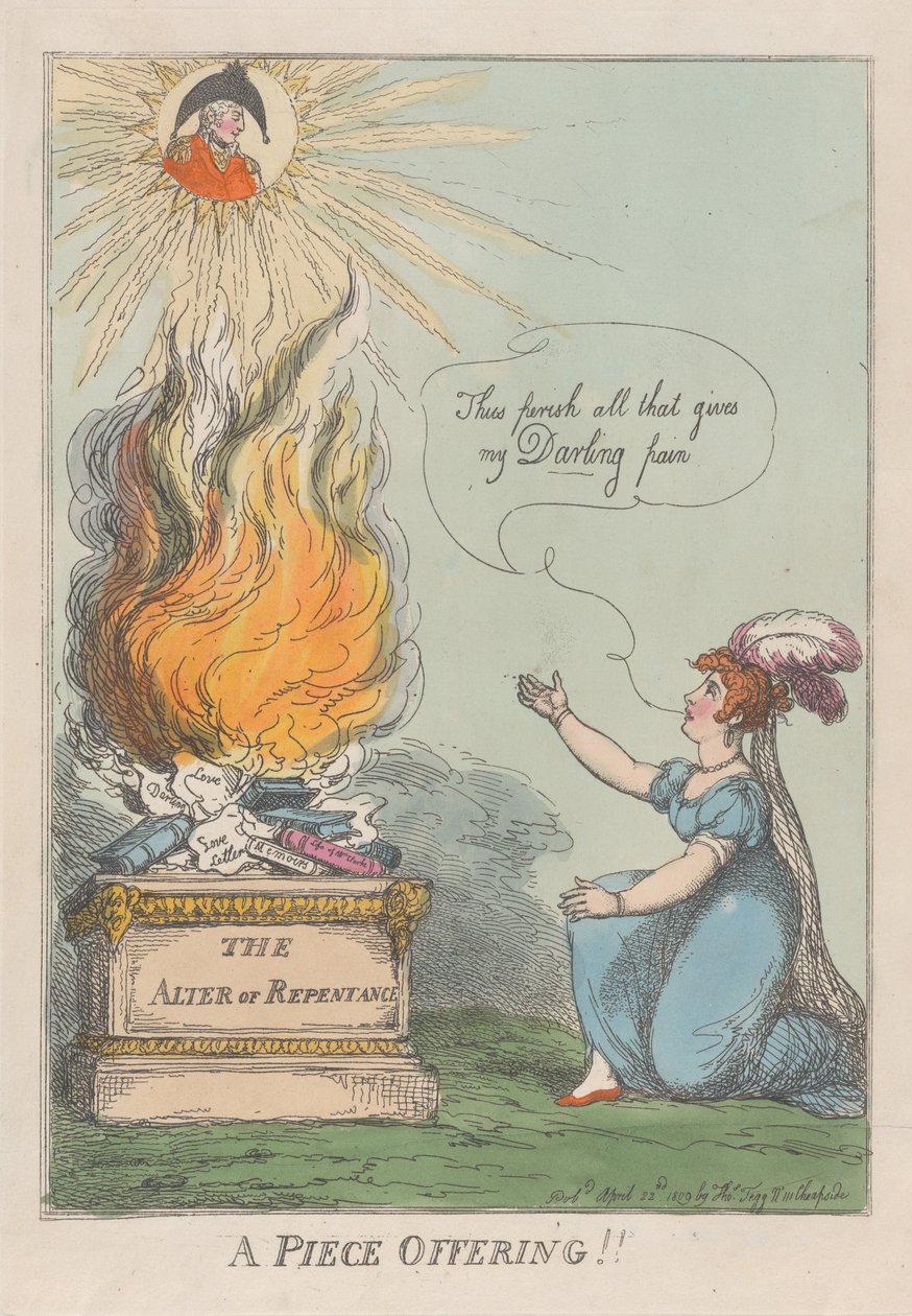A Piece Offering!! Memoirs, Life, Letters &c. of M. A. Clarke, April 22, 1809 by Thomas Rowlandson