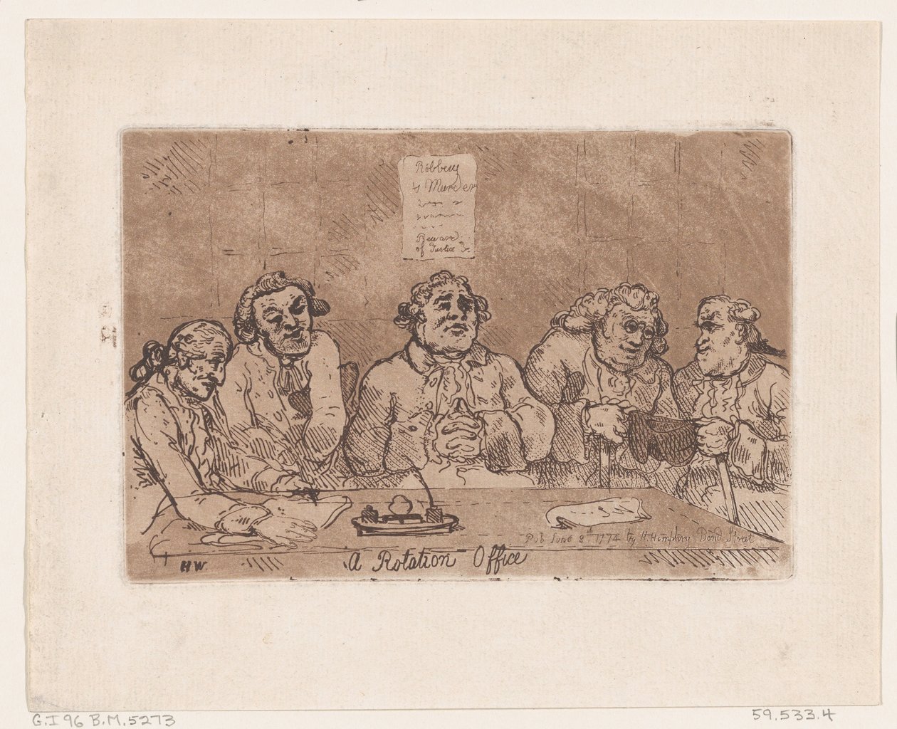 A Rotation Office, June 8, 1774 by Thomas Rowlandson