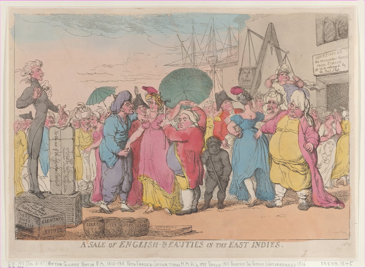 A Sale of English-Beauties in the East Indies, reprint by Thomas Rowlandson